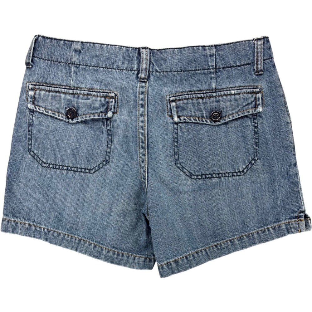 Old Navy Womens Size 6 Low Rise Denim Shorts Y2K Patch Pocket Light Wash Coastal - Picture 6 of 9